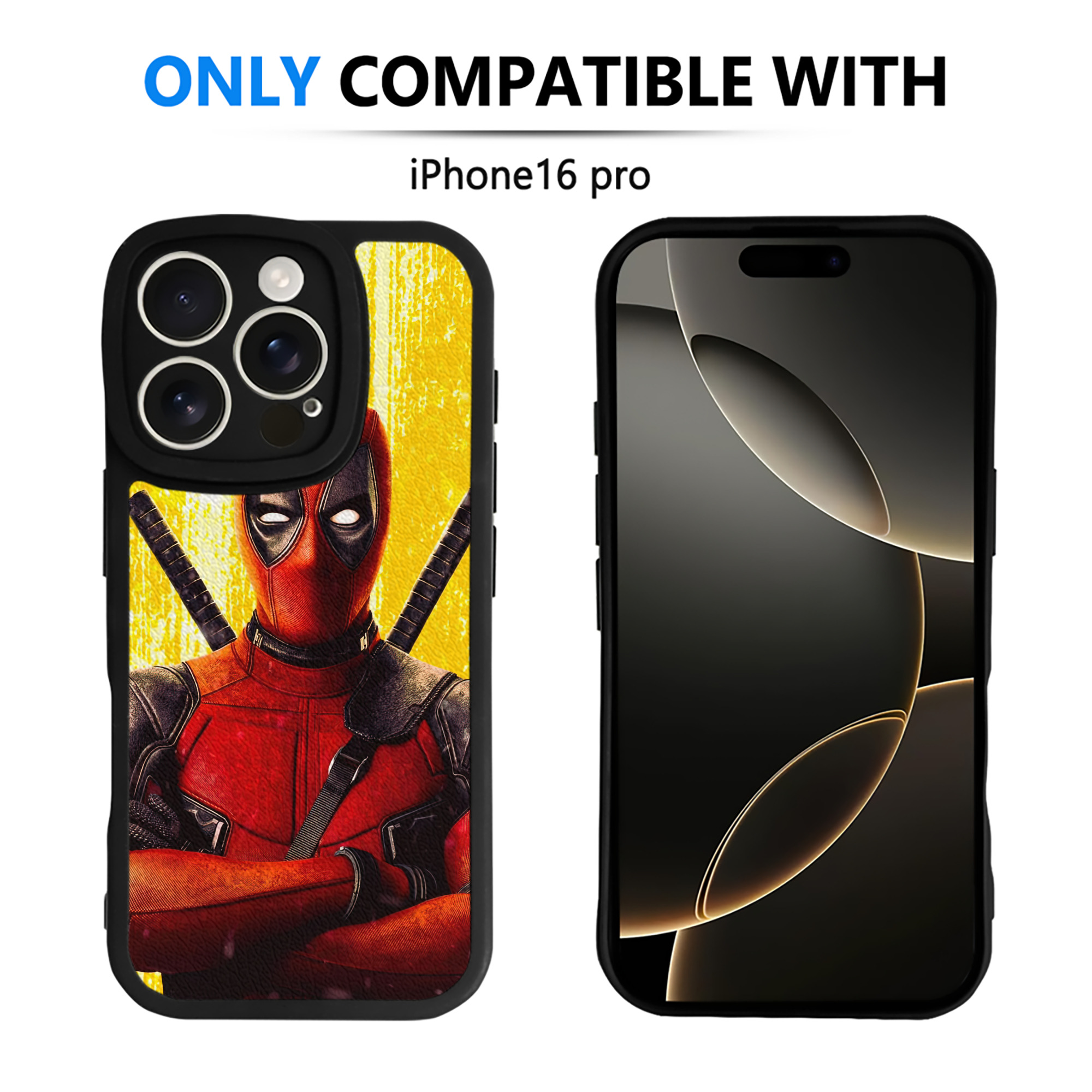（画像用） Deadpool デッドプール 【iPhone 16シリーズ対応】シリコンスマホケース（レザー調） 材質：シリコン